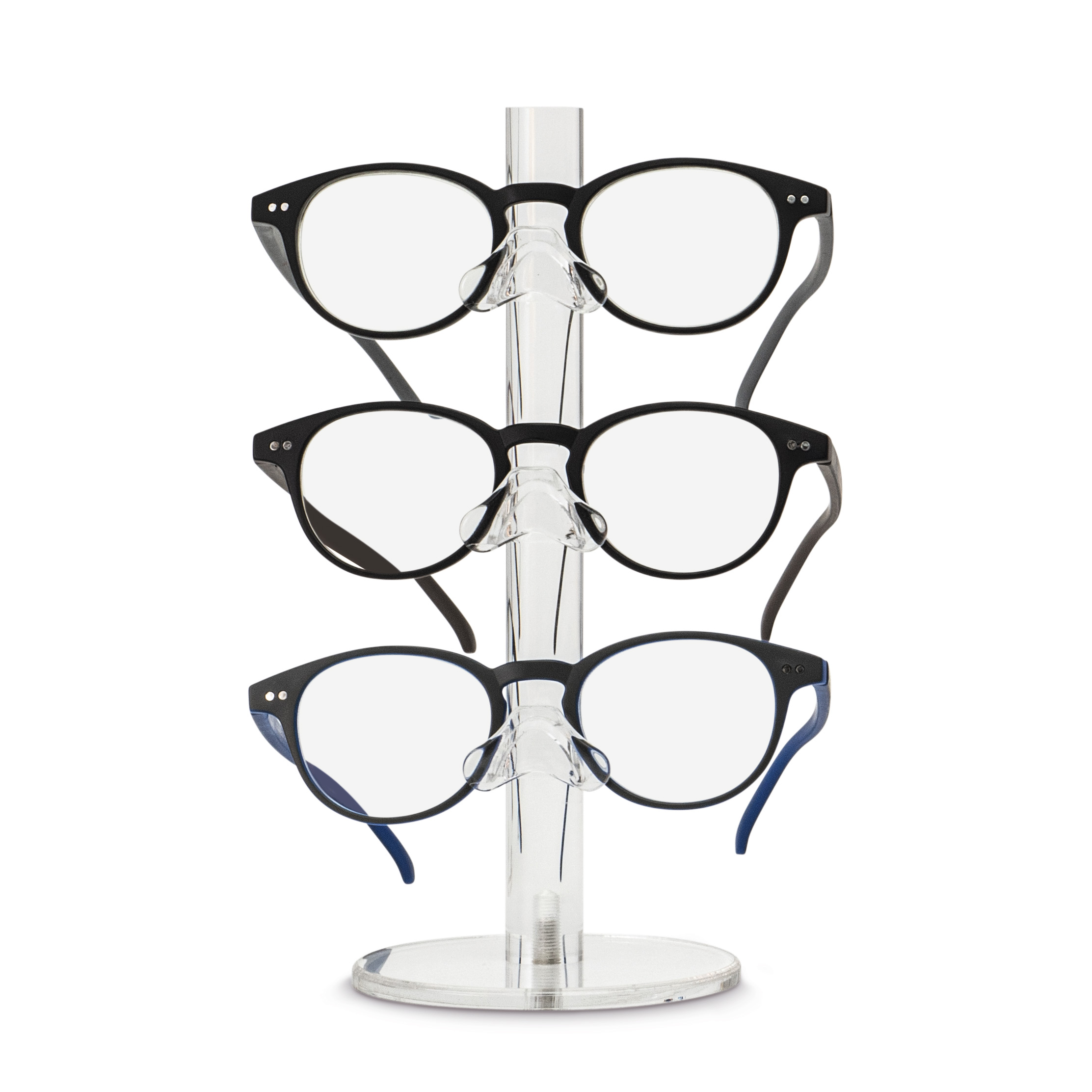Säulen-Acryl-Display für 3 Brillen